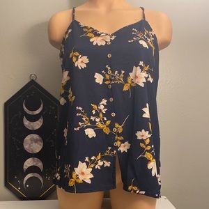 Navy blue floral print camisole from Pink Rose size M